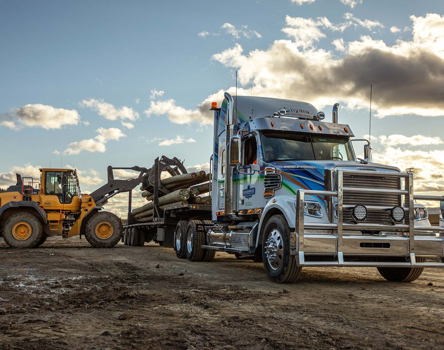 Hydra Energy hydrogen-diesel co-combustion truck on the road.